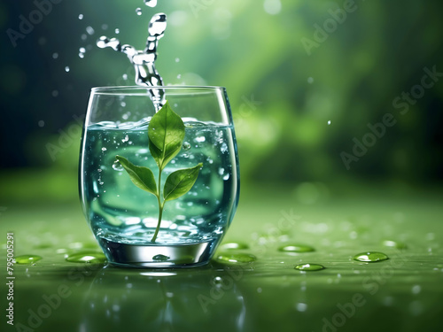 Water Conservation Concept: Illustrating the Key to Wealth in Green Finance - Photo Real Wallpaper