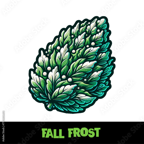 Vector Illustrated Fall Frost Cannabis Bud Strain Cartoon (ID: 795005693)