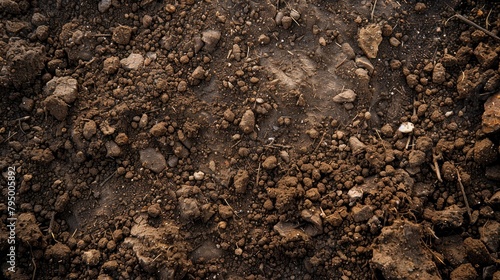 A textured soil in brown shades photo