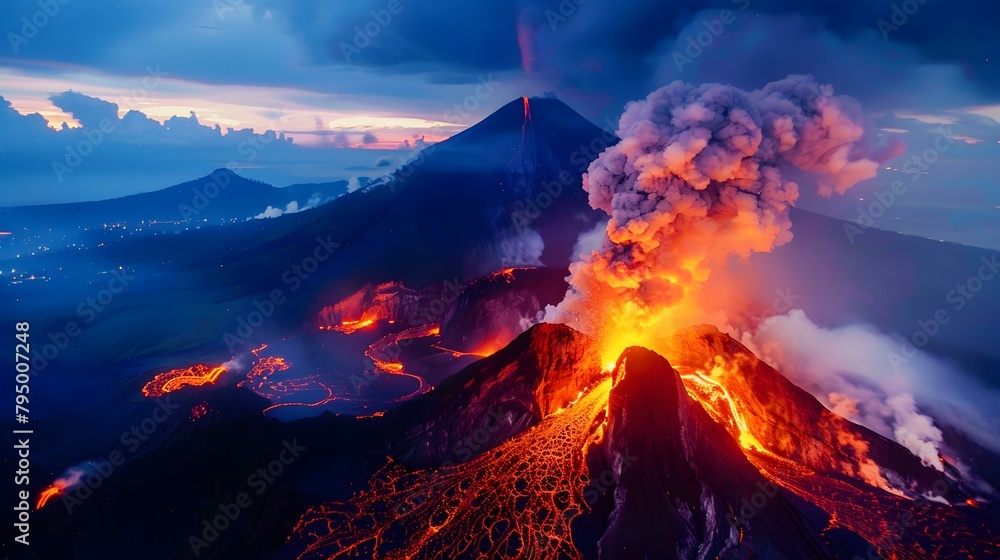 Fototapeta premium burning fire in the mountains