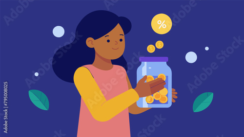 A person holding a jar filled with their loose change emphasizing the power of small savings to help improve financial wellbeing.