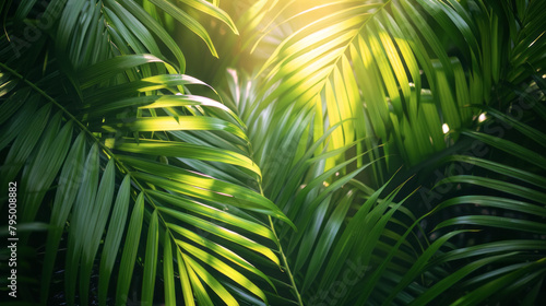 Details of delicate palm leaves in complex lighting highlighting texture and colour contrasts are perfect for creating interesting backgrounds 