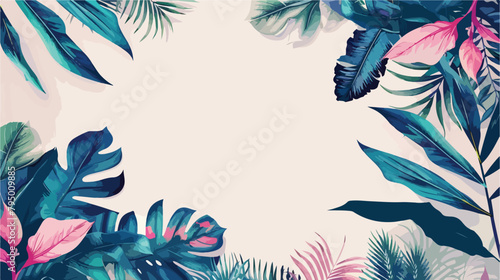 design promotional banner templates tropical leaves