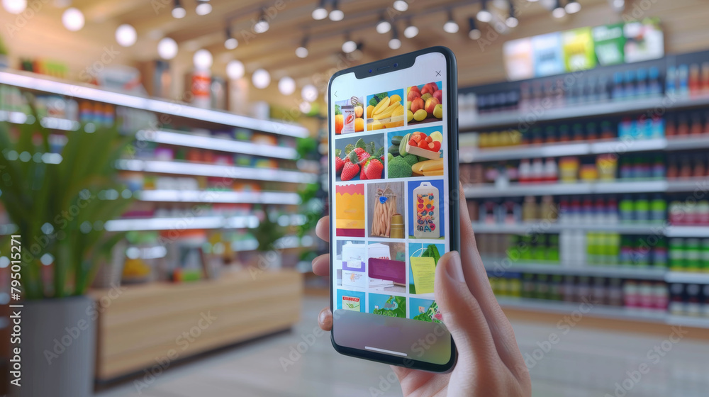 Online Shopping Food and fruit List and Mobile App Marketplace Store Mock up Screen Banner for Advertising ux ui Online Shopping Food and fruit List and Mobile App Marketplace Store Mock up Screen Banner for Advertising ux ui