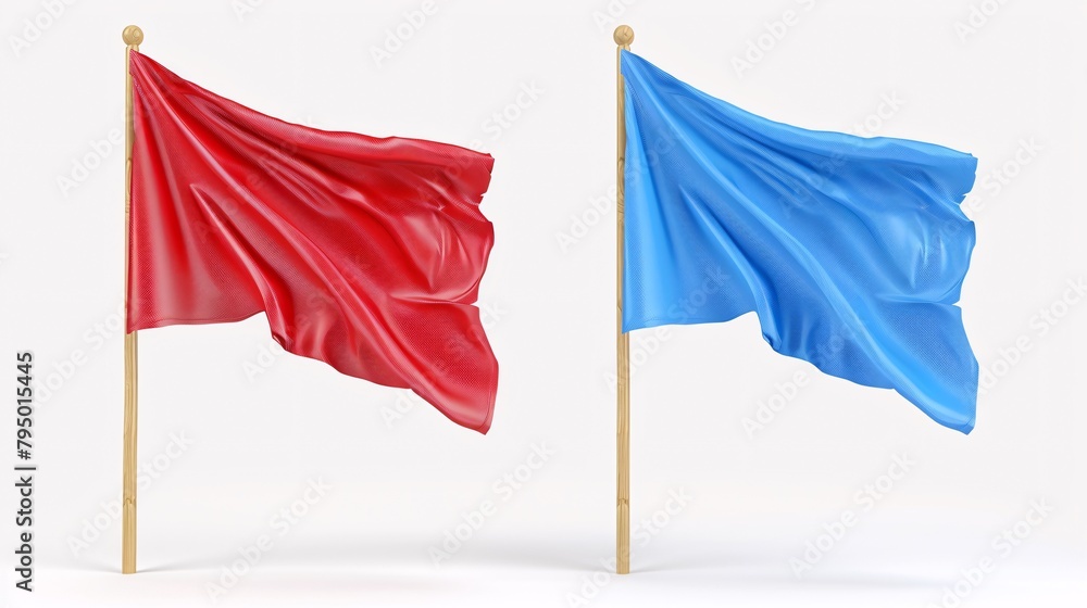 Obraz premium a red and blue flags