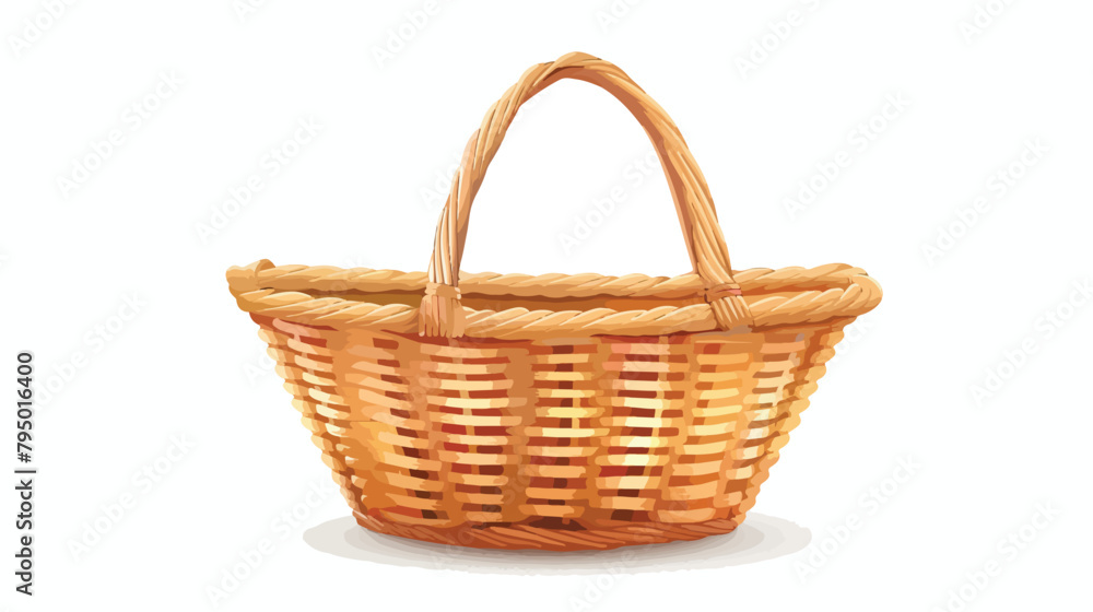 Empty basket isolated on white background Vector illustration
