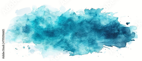 Whimsical watercolor strokes in various shades of blue create a dreamy abstract painting. photo