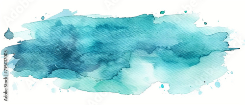 Blue watercolor strokes showing abstract patterns and textures in various shades of soothing blue hues. photo