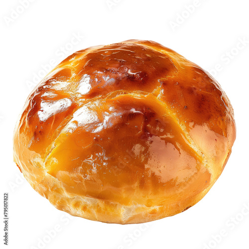 Delicious sweet bun set against a transparent background photo