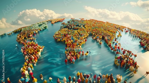 World Employee diversity as diverse cultures and multiculturalism society and international tolerance celebration of global people integration and community inclusion on world population Day