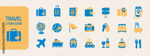 Set of icons about travel, hotels, etc.