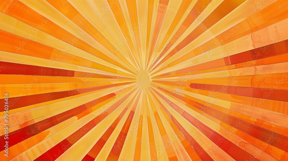 Fototapeta premium Sunburst patterns with radiant lines and warm colors, evoking energy and positivity.
