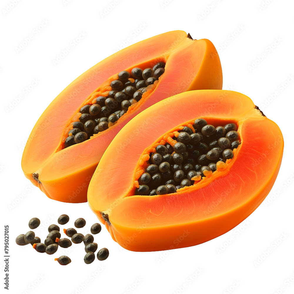 papaya isolated on white background. papaya isolated on white background.