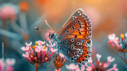 A butterfly is sitting on a flower