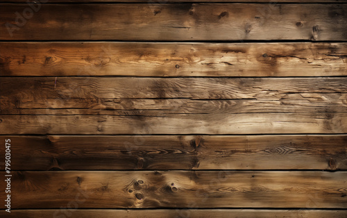 Brown wooden planks wall. Generative AI