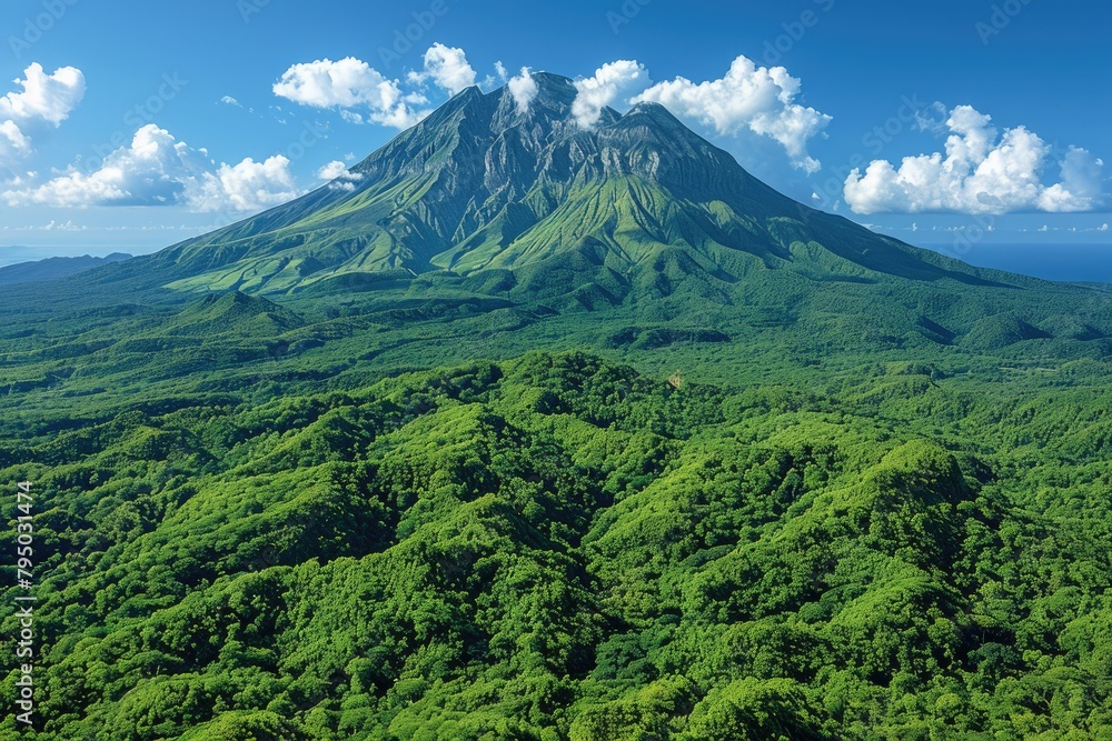 Fototapeta premium beautiful calm mountain view on a sunny day professional photography