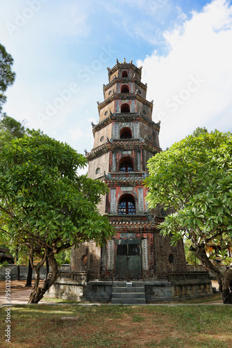 thien mu pagoda is an historic religious building in Hue