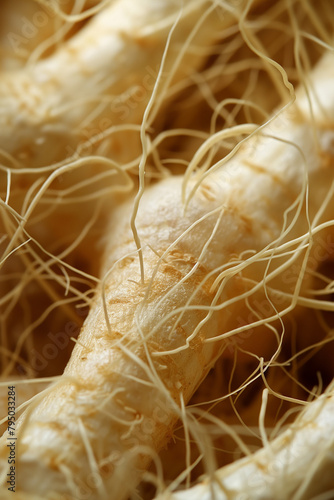 Inulin A macro photograph of chicory roots photo