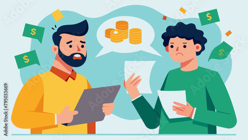A strained conversation between roommates as they divide up bills each person struggling to make ends meet.