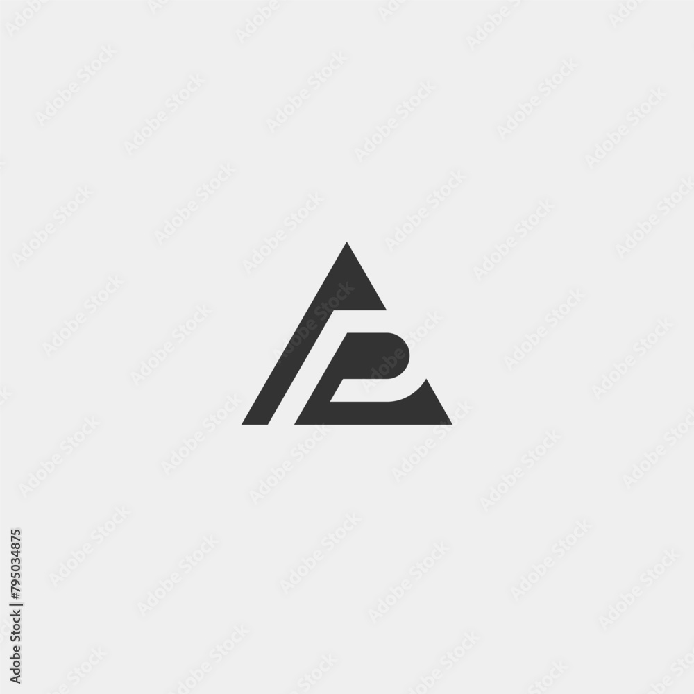 AP monogram logo. A and P monogram logo. Letter P inside triangle logo - black and white. AP monogram logo. A and P monogram logo. Letter P inside triangle logo - black and white.