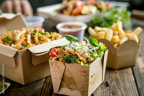 Eco-friendly kraft paper food packaging and tableware are a sustainable choice for street food vendors 