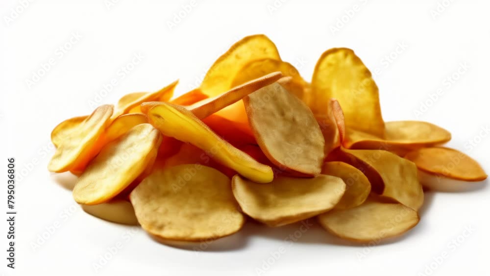 Deliciously crispy apple chips ready to snack Deliciously crispy apple chips ready to snack