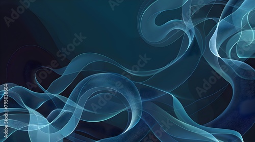 modern header design with thistle, midnight blue and sky blue colors. dynamic curved lines with fluid flowing waves and curves  photo