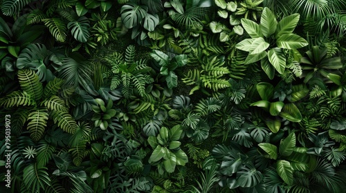 Dense jungle foliage creating a deep green textured look