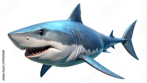 4K Shark White Background