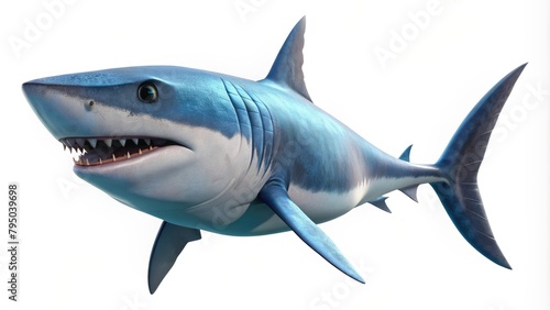 4K Shark White Background