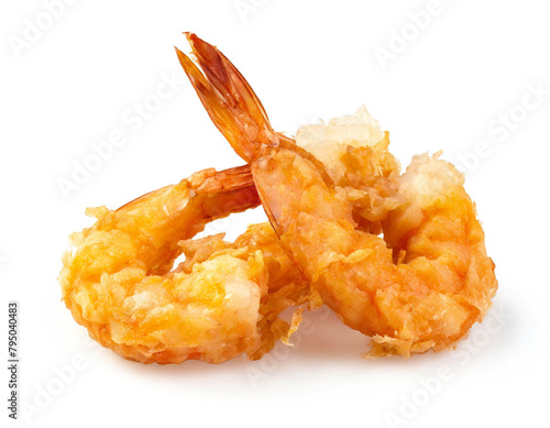 frittiertes Shrimpsfleisch isoliert auf weißen Hintergrund, Freisteller