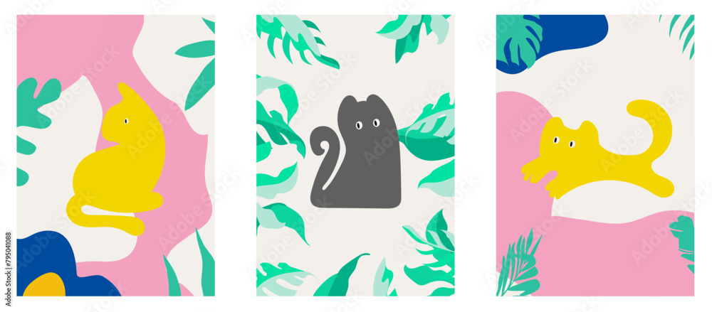 Kawaii Cats vector illustration Smiling Kitty, cute and round-faced cat Kawaii Cats vector illustration Smiling Kitty, cute and round-faced cat