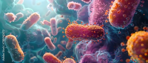 Exploring the Diversity of Bacteria Colonies in the Human Gut Microbiome through D Animation. Concept Animation, Bacteria Colonies, Human Gut Microbiome, Diversity, Exploration photo