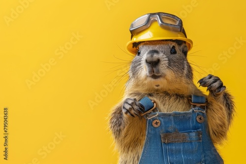 Beaver builder, Labor Day concept. photo