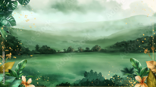 Wallpaper Mural A lush green field with mountains in the background Torontodigital.ca