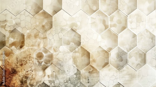 A faded honeycomb white line pattern with a soft appearance