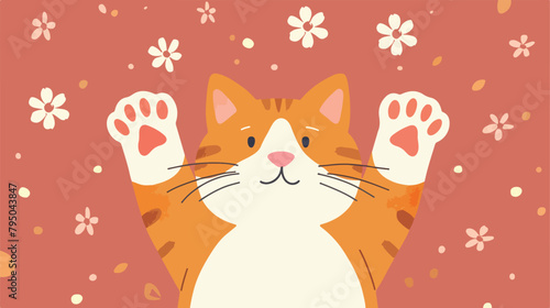 funny cute cat shows paws and belly artwork for phone