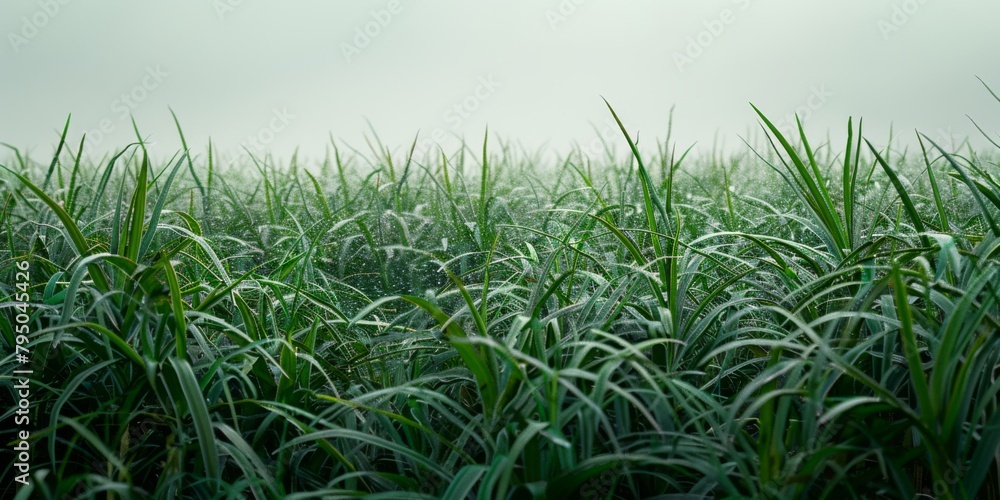Dew-kissed Green Meadow at Dawn: A Serene, Mystical Landscape Dew-kissed Green Meadow at Dawn: A Serene, Mystical Landscape