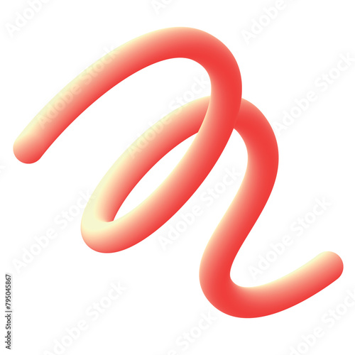 ligne 3D rouge pâle