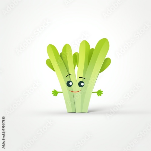 A calm celery cartoon flat design