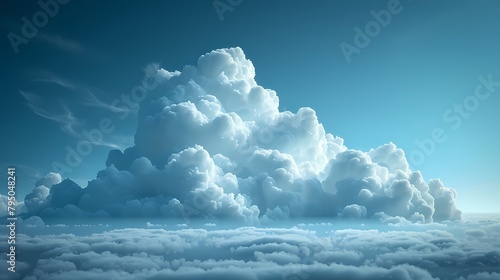 A crisp cloud icon on a solid background photo