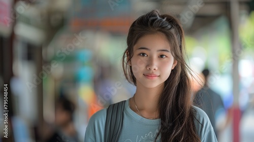 A young Asian woman with a smile on her face.