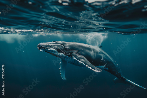 Female humpback whale underwater