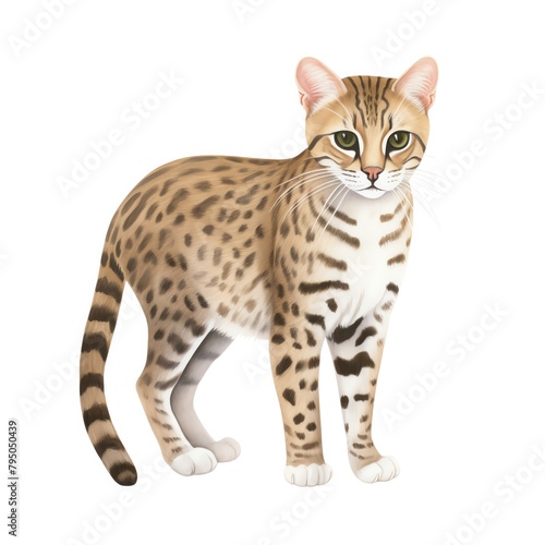 A watercolor of Ocelot  Small wild cat with distinctive markings
