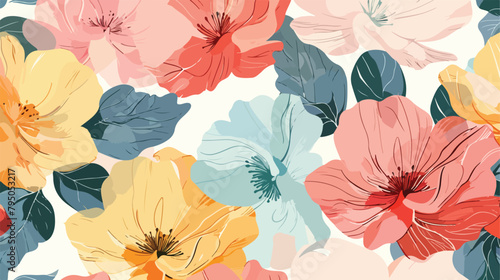 Tender elegant multicolored abstract blossom flowers
