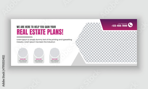 Real estate house property sale social media facebook cover or web banner template