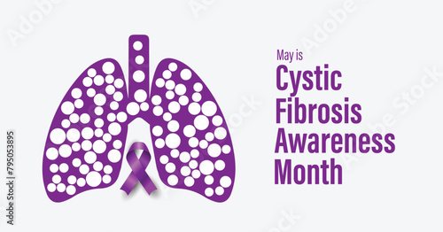Cystic fibrosis awareness month. Advocacy banner template. Observed in May.