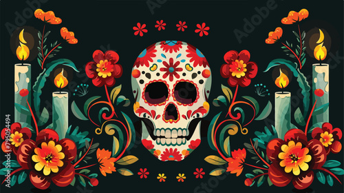 Greeting banner for Mexicos Day of the Dead El Dia photo