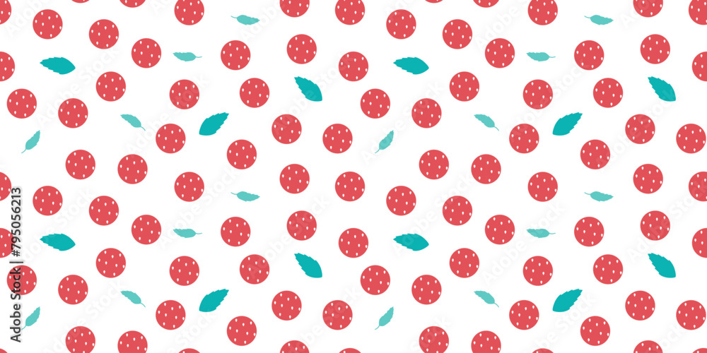 Seamless pattern with strawberry ice cream with mint leaves on a white background, hand drawn. Vector Illustration for print and design in flat style. Seamless pattern with strawberry ice cream with mint leaves on a white background, hand drawn. Vector Illustration for print and design in flat style.