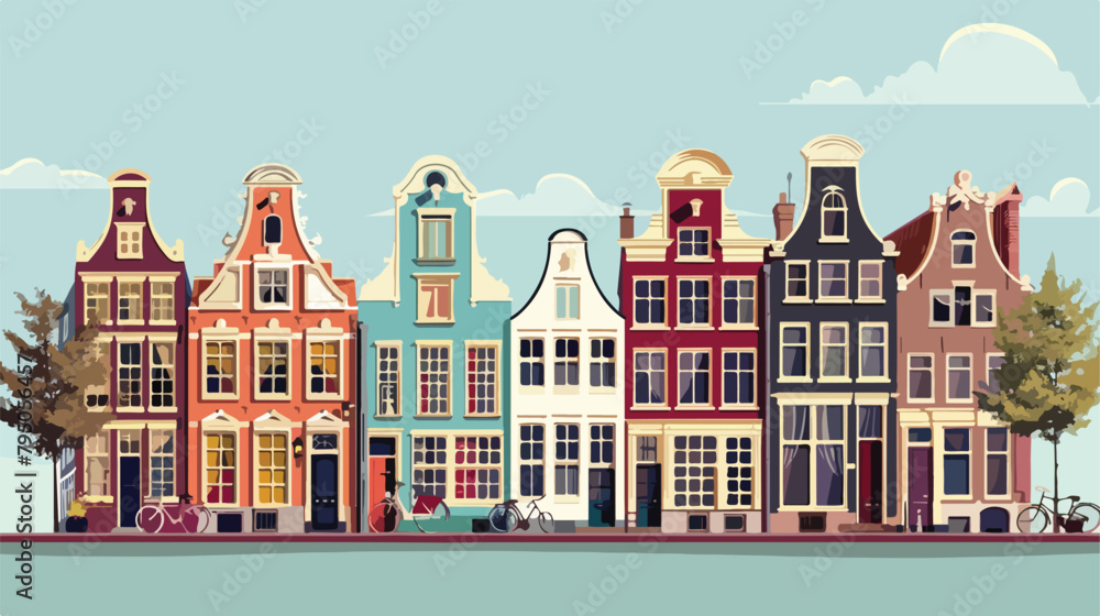 Traditional Amsterdam dutch style houses European 